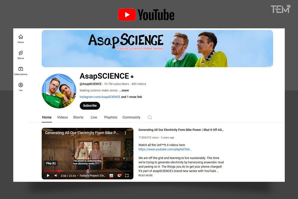 best YouTube channels AsapSCIENCE