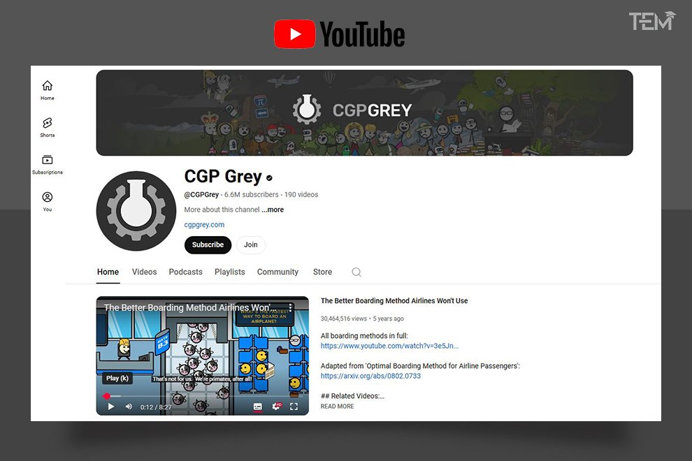 best YouTube channels CGP Grey