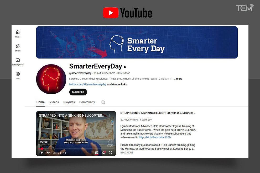 best YouTube channels SmarterEveryDay