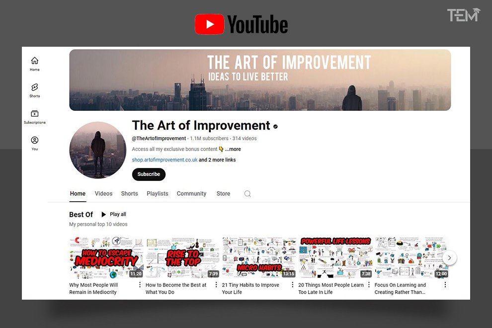 best YouTube channels  The Art of Improvement