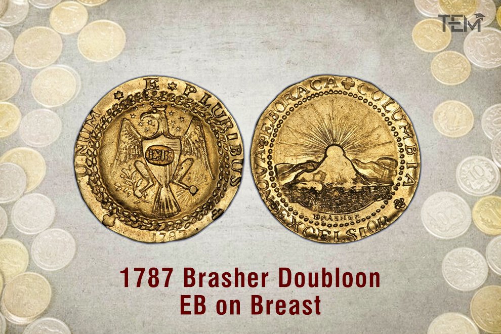1787 Brasher Doubloon - EB on Breast